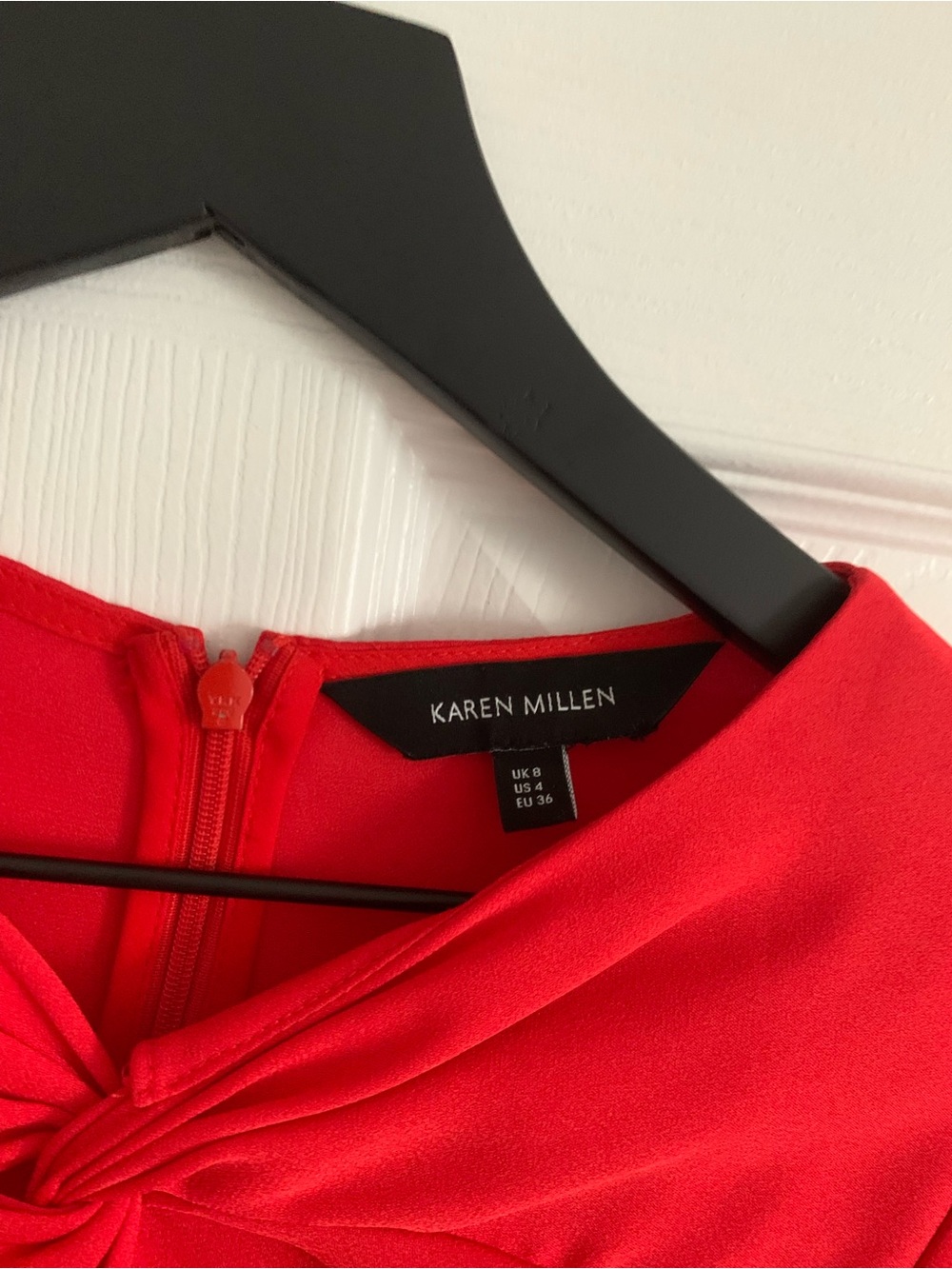 Karen Millen Red Twist-Detail Long Sleeve Blouse - Picture 4 of 7